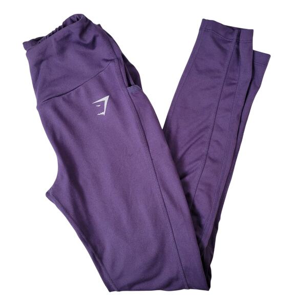 Gymshark Grape Purple Dry Moisture Management Mid Rise Leggings Size S - Picture 8 of 9